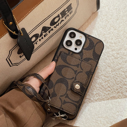 Coach iPhone Case With Wallet And  Strap Brown -SZK240402