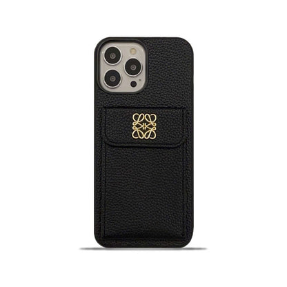 LOEWE iPhone Case With Card Holder Black-QBK240603