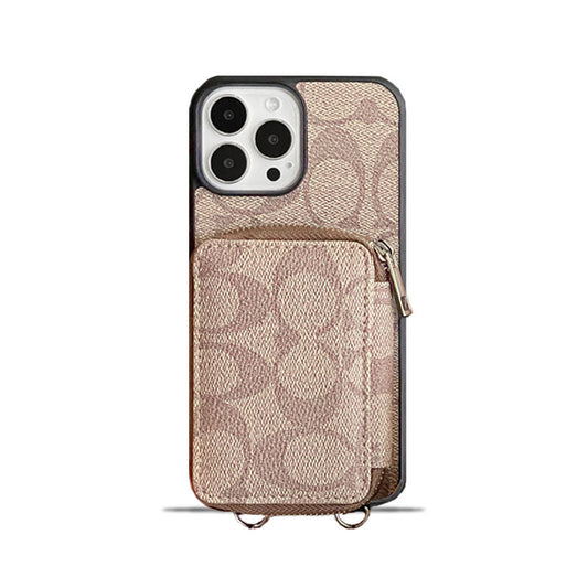 Coach iPhone Case With Wallet Coffee-LQB241412