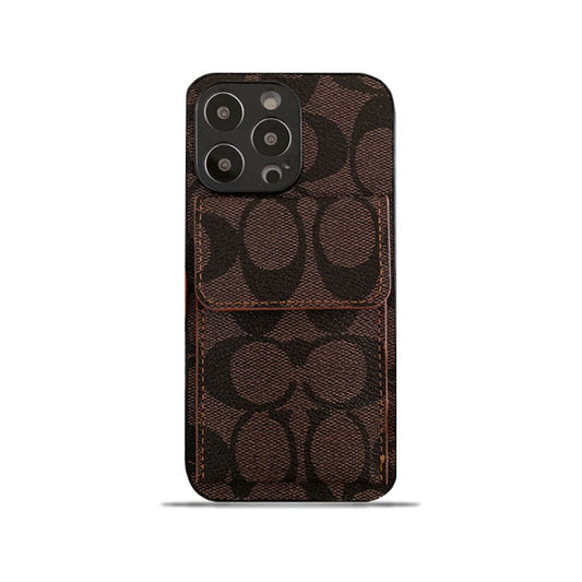 Coach iPhone Case With  Wallet Dark Brown-HP240513