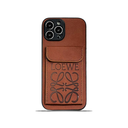 LOEWE iPhone Case With Card Holder Brown-LZP241448