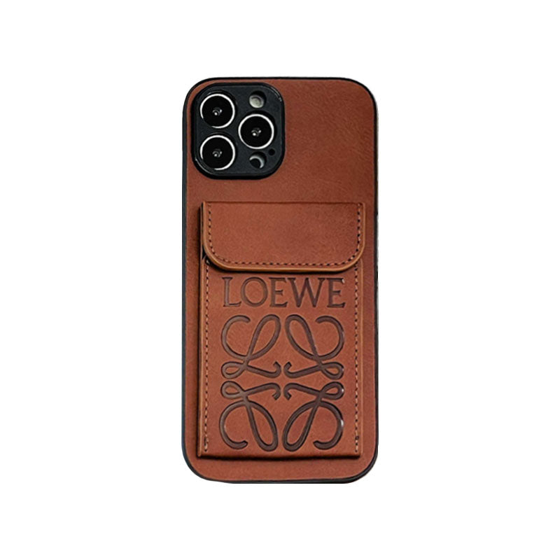 LOEWE iPhone Case With Card Holder Brown-LZP241448