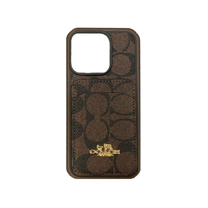 Coach iPhone Case With Card Holder Coffee -KB241416