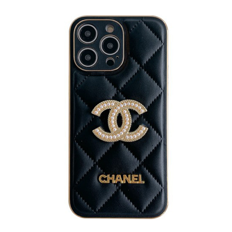 CC CC Black & White En cuir iPhone Case