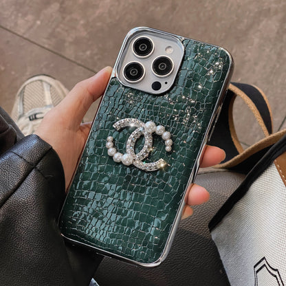 CC Crocodile Leather Pattern iPhone Case