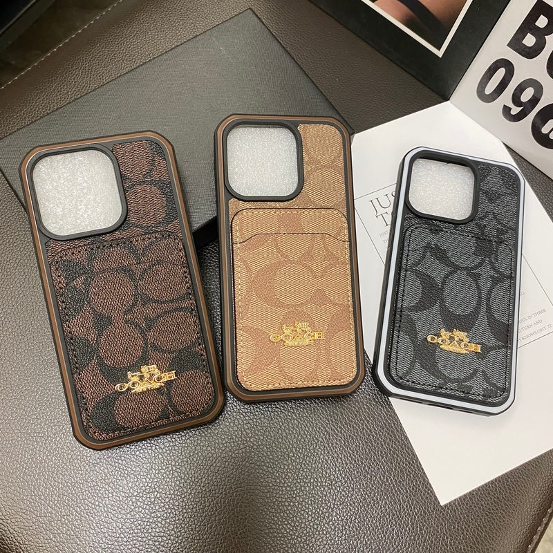 Coach iPhone Case With Card Holder Coffee -KB241416