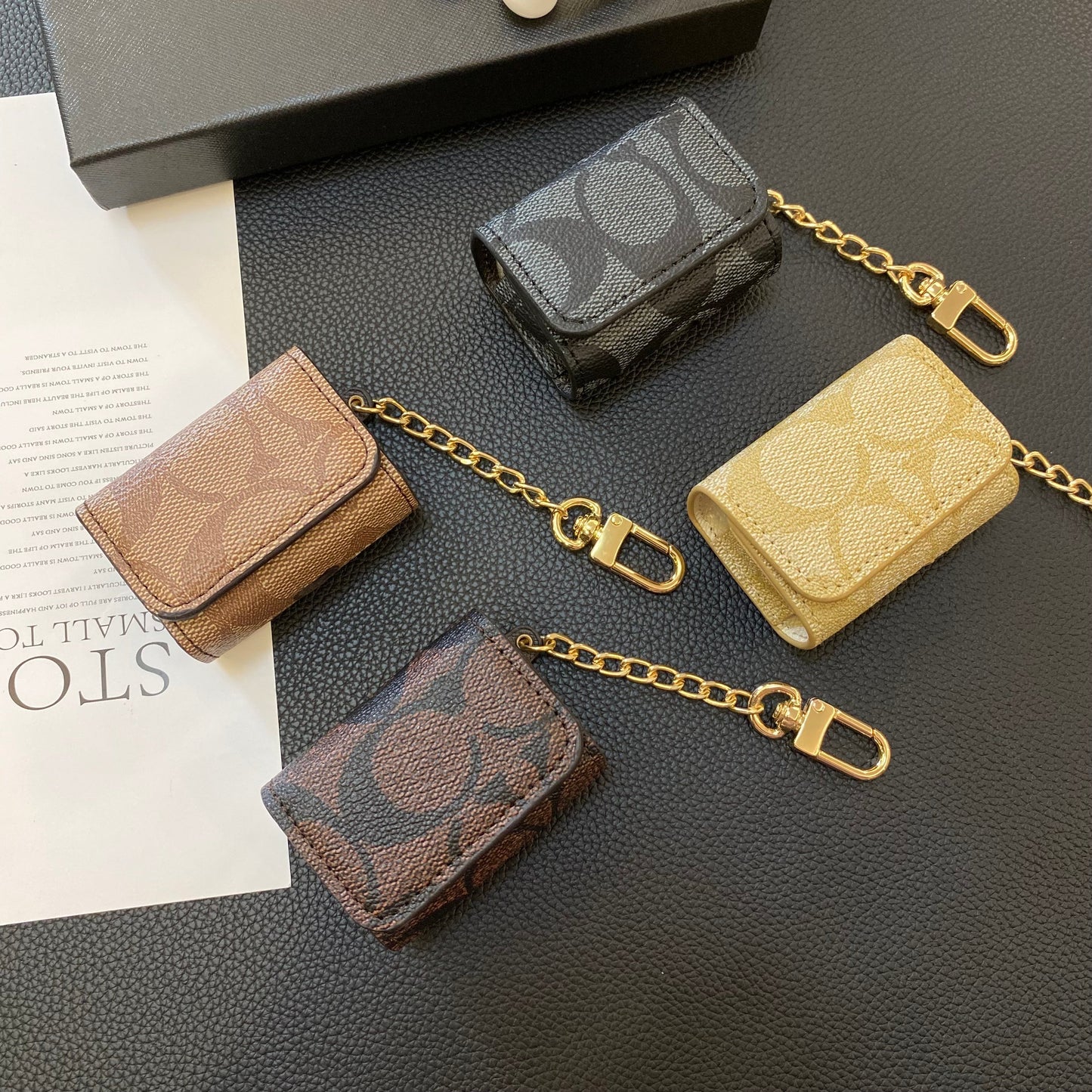 Luxury Coach AirPods Pro Cases Mørkebrun-YH240425