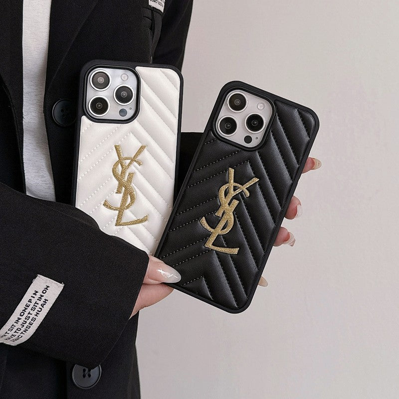 Saint Black & White Leather iPhone Case