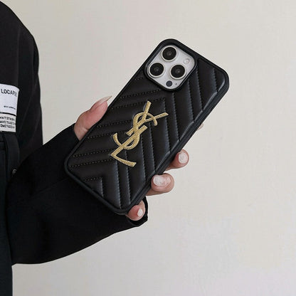 Saint Black & White Leather iPhone Case