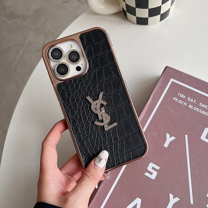 Saint Color Leather Rose Gold iPhone Case