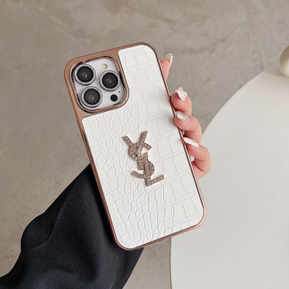 Saint Color Leather Rose Gold iPhone Case