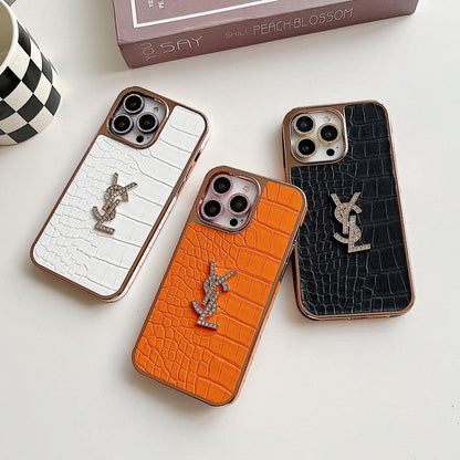 Saint Color Leather Rose Gold iPhone Case