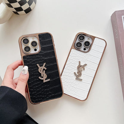 Saint Color Leather Rose Gold iPhone Case