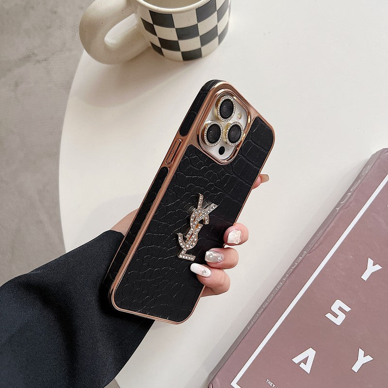 Saint Color Leather Rose Gold iPhone Case