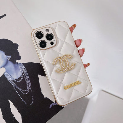 CC CC Black & White En cuir iPhone Case