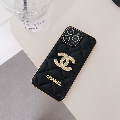 CC CC Black & White En cuir iPhone Case