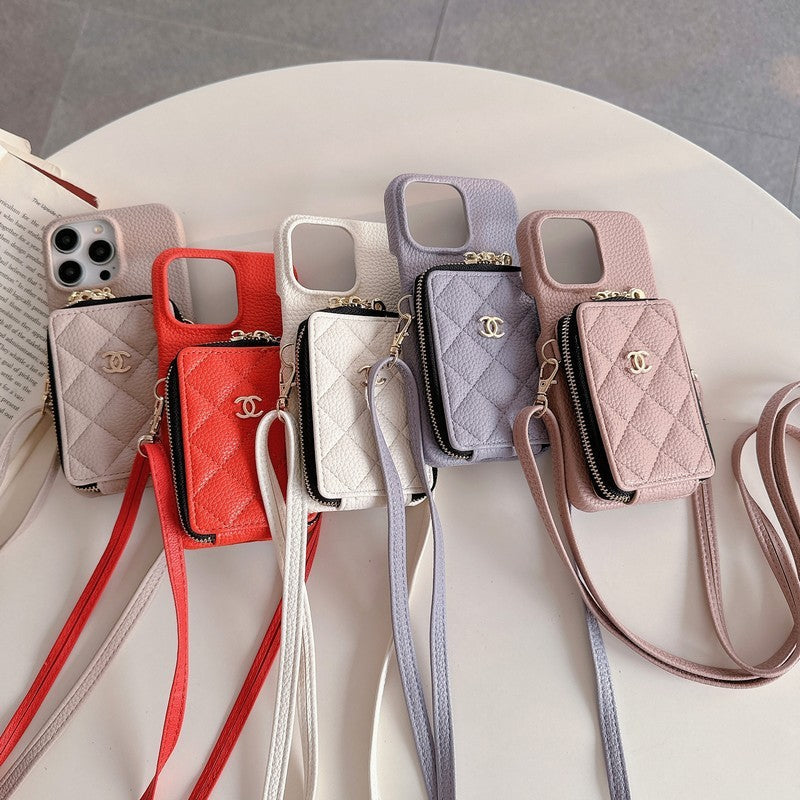 CC Card Bag Color Chain iPhone Case