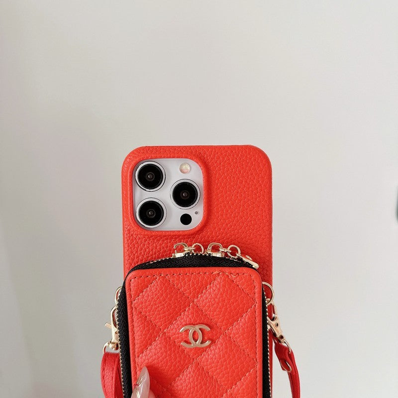 CC Card Bag Color Chain iPhone Case