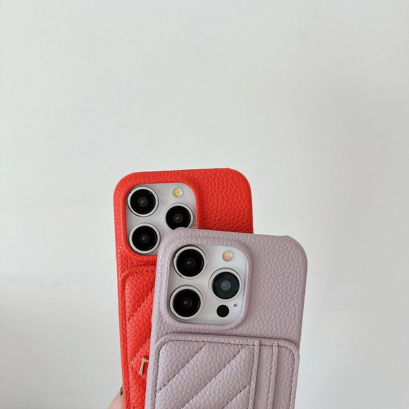 Saint Card Bag Color Leather iPhone Case