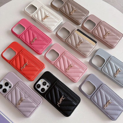 Saint Card Bag Color Leather iPhone Case