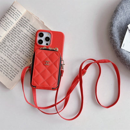 CC Card Bag Color Chain iPhone Case