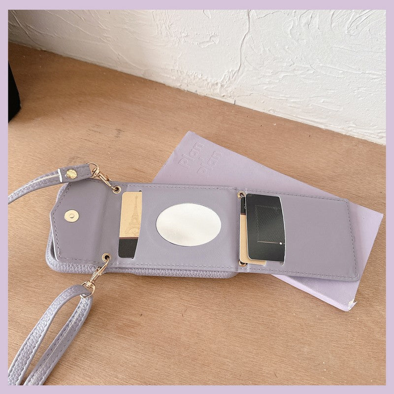 CC Card Bag Color Leather Chain iPhone Case