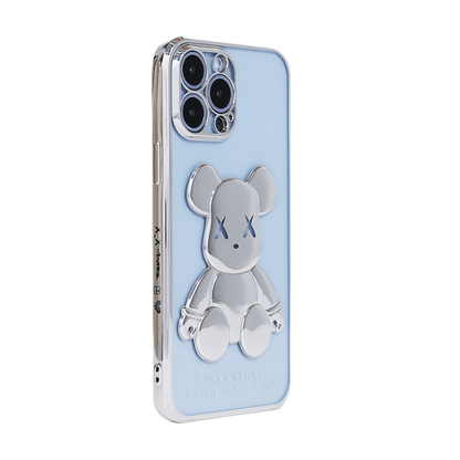 Silver Reflective Bear Transparent iPhone Case