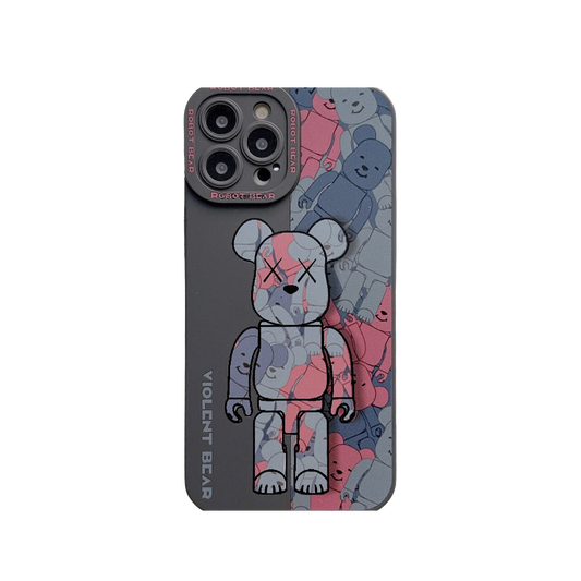 Spilt Red Bear iPhone Case