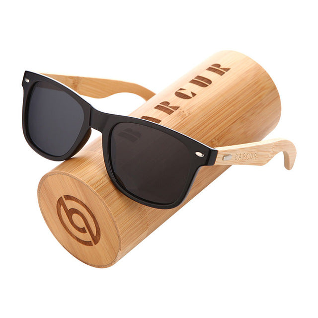 BARCUR Polarized Bamboo Sunglasses Men Wooden Sun glasses Women Brand Original Wood Glasses Oculos de sol masculino