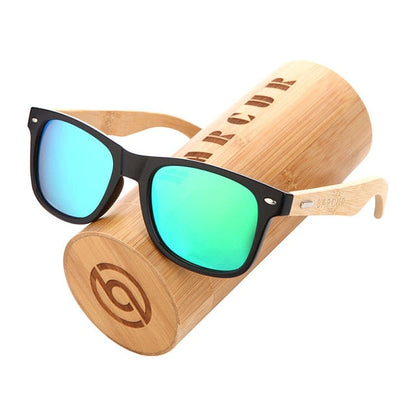 BARCUR Polarized Bamboo Sunglasses Men Wooden Sun glasses Women Brand Original Wood Glasses Oculos de sol masculino