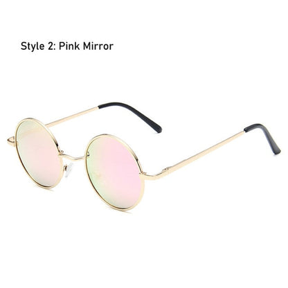 Retro Classic Vintage Round Polarized Sunglasses Men Brand Designer Sun Glasses Women Metal Frame Black lens Eyewear Driving