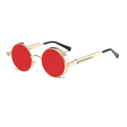 Metal Round Steampunk Sunglasses Men Women Fashion Glasses Brand Designer Retro Frame Vintage Sunglasses High Quality UV400