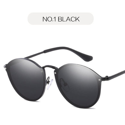 NYWOOH Cat Eye Sunglasses Women Luxury Coating Mirror Sun Glasses Female Retro Rimless Metal Eyewear UV400